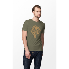  D&amp;B Férfi/Unisex Póló ST00184 Jesus Katonai zöld-Méret S férfi póló
