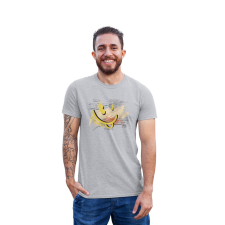 D&B Férfi/Unisex Póló ST00196 Smile Szürke-Méret M férfi póló