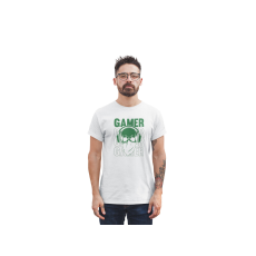  D&B Férfi/Unisex Póló ST00202 Gamer Fehér-Méret M