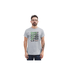 D&B Férfi/Unisex Póló ST00203 Gamer Szürke-Méret 3XL férfi póló