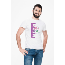  D&B Férfi/Unisex Póló ST00207 Meow Fehér-Méret 4XL