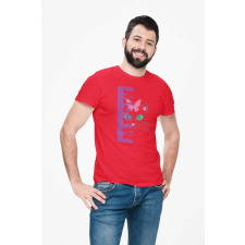 D&B Férfi/Unisex Póló ST00207 Meow Piros-Méret XL férfi póló