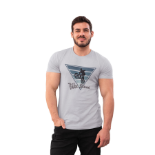 D&B Férfi/Unisex Póló ST00214 Bike Stunt Szürke-Méret L férfi póló