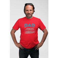  D&B Férfi/Unisex Póló ST00224 Dad Jokes Piros-Méret L