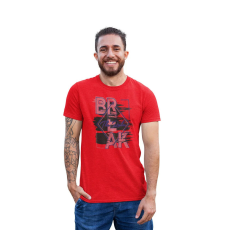 D&B Férfi/Unisex Póló ST00228 Break Piros-Méret XL