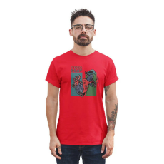  D&B Férfi/Unisex Póló ST00234 Deer Goat Piros-Méret 3XL