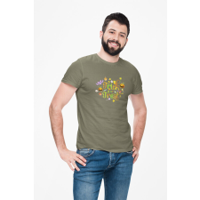 D&B Férfi/Unisex Póló ST00258 Halloween Katonai zöld-Méret S férfi póló