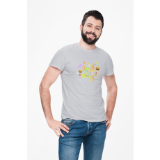  D&B Férfi/Unisex Póló ST00258 Halloween Szürke-Méret S