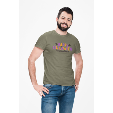  D&B Férfi/Unisex Póló ST00260 Halloween Katonai zöld-Méret 2XL