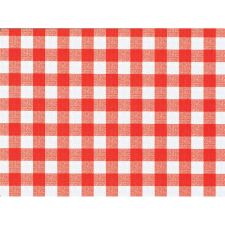 D-C-TABLE Manhattan Avanti asztalterítő piros-fehér natú 14cmx2000cm méteráru lakástextília