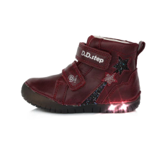 D.D. Step bordó csillagos bokacsizma - LED - A050-288A - 25