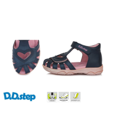D.D.step D.D Step - Nyitott gyerekcipő - Bőr szandál - Sötétkék, szív 31