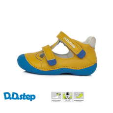 D.D.step D.D Step - Nyitott gyerekcipő - Zárt bőrszandál - sárga, kék