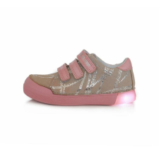 D.D. Step világító talpú ezüst rózsaszín bőrcipő - 35 gyerek cipő