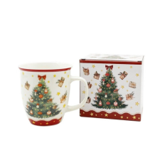  D.G.69143 Porcelánbögre 650ml, dobozban, Christmas Tree 3 konyhai eszköz