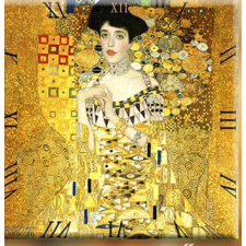 D.I.19-20 Üveg falióra 30x30cm,Klimt:Adele (Arany nő) falióra