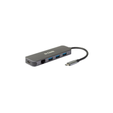 D-Link DUB-2334 3 portos USB HUB + USB-C + Ethernet (DUB-2334) - USB Elosztó laptop kellék
