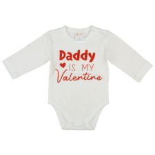 "Daddy is my Valentine" feliratos valentin napi baba body fehér kombidressz, body