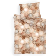 Dadka 140 × 200 cm, 70 × 90 cm ágynemű, pamut - Mandala, bézs lakástextília