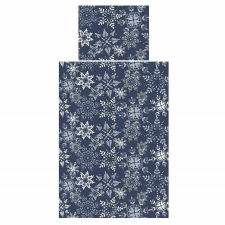 Dadka Snowflakes Ágyneműhuzat, pamut, sötétkék, 140×200 + 70×90 cm lakástextília