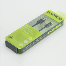 Daewoo microUSB kábel, 1 méter, fekete kábel és adapter