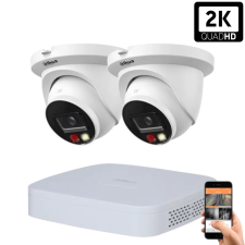 Dahua 2 dome kültéri kamerás IP kamerarendszer 4MP színes éjjellátással megfigyelő kamera