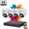 Dahua 4 dome biztonsági kamerás IP kamera rendszer 8MP színes éjszakai képpel (DAHUA-IP-8MP-T-04)