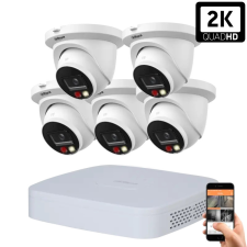 Dahua 5 dome kültéri kamerás IP kamerarendszer 4MP színes éjjellátással megfigyelő kamera