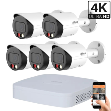 Dahua 5 kültéri kamerás IP kamerarendszer 8MP színes éjjellátással (DAHUA-IP-8MP-05) megfigyelő kamera