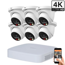 Dahua 6 dome kültéri kamerás IP kamerarendszer 8MP színes éjjellátással megfigyelő kamera