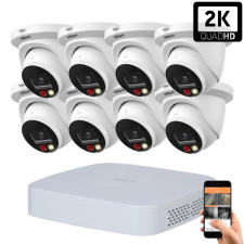 Dahua 8 dome kültéri kamerás IP kamerarendszer 4MP színes éjjellátással megfigyelő kamera