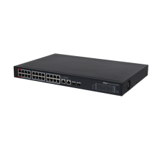 Dahua PoE switch - PFS3228-24GT-360 (24x 1Gbps at/af PoE + 2x SFP, 360W) biztonságtechnikai eszköz