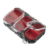  Daiwa Waterproof Sealed Unit Case Red Smoke vízálló doboz 6 rekesz 11x6.5x1.8cm (14413-605)