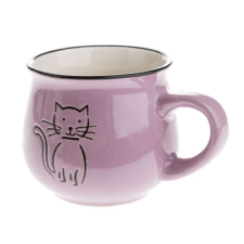 DAK.KK5057 Kerámiabögre rajzos cicás, 213ml, violet bögrék, csészék