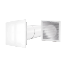 dalap Fürdőszoba ventilátor időzítővel és páraérzékelővel, külső ráccsal, oldalfalra 125 mm- Szettben ventilátor