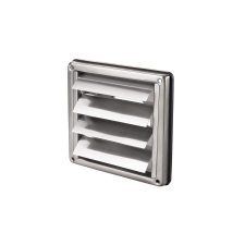 dalap Rozsdamentes szellőzőrács karimával és gravitációs zsaluval 149x149 mm, Ø 100 mm hűtés, fűtés szerelvény