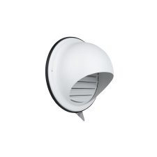 dalap Suvlaw100- Fehér szellőzőrács homlokzatra fedéllel, rovarvédő hálóval és karimával, Ø 100 mm hűtés, fűtés szerelvény