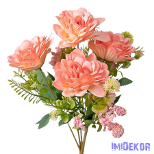  Dália 7 ágú selyemvirág csokor 36cm - Rózsaszín dekorációs kellék