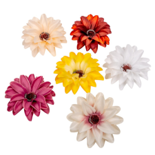  Dália virágfej szatén MIX5 6szín D12cm 72db/# dekorációs kellék