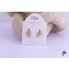  Dalla antiallergén pink JingJing kristályköves levél fülbevaló-14K