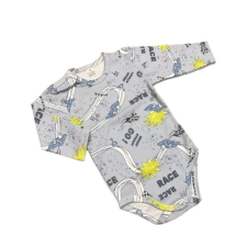 Dalma Hosszú Ujjú Body - Kék Versenyautós - 68 kombidressz, body