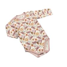 Dalma Hosszú Ujjú Body - Púder Pillangós - 68 kombidressz, body