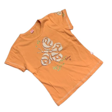 Dalma Lányka Póló - Narancs/Nyomott Mintás 122 (KIÁRUSÍTÁS)