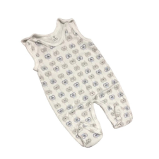 Dalma Pamut Ujjatlan Rugdalózó - Fehér Alapon Szürke/Kék Baglyos 62 rugdalózó