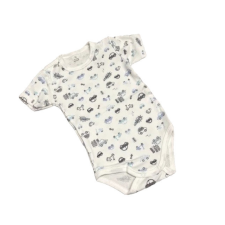 Dalma Rövid ujjú body - Fehér/Kék Autós - 80 kombidressz, body