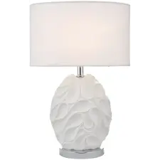 Dar Lighting modern asztali lámpa zachary fehér csiszolt króm darzac412 világítás