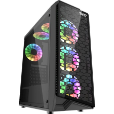 DarkFlash Water Square 5 táp nélküli ablakos ház fekete (Water Square 5) számítógép ház