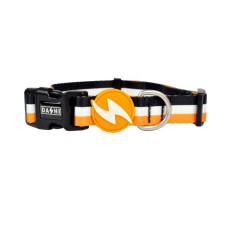 Dashi Stripes Orange&amp;Black nyakörv L (46-72cm) nyakörv, póráz, hám kutyáknak