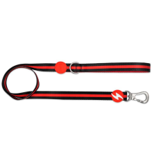 Dashi Stripes Red&amp;Black póráz L (2,5cmx120cm) nyakörv, póráz, hám kutyáknak