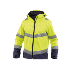 Dassy Malaga munkavédelmi jól láthatósági softshell dzseki sárga/navy színben munkaruha